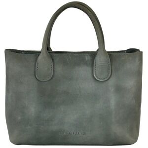 Portland Leather Goods Small Tote Teal Green Leather Handbag Structured